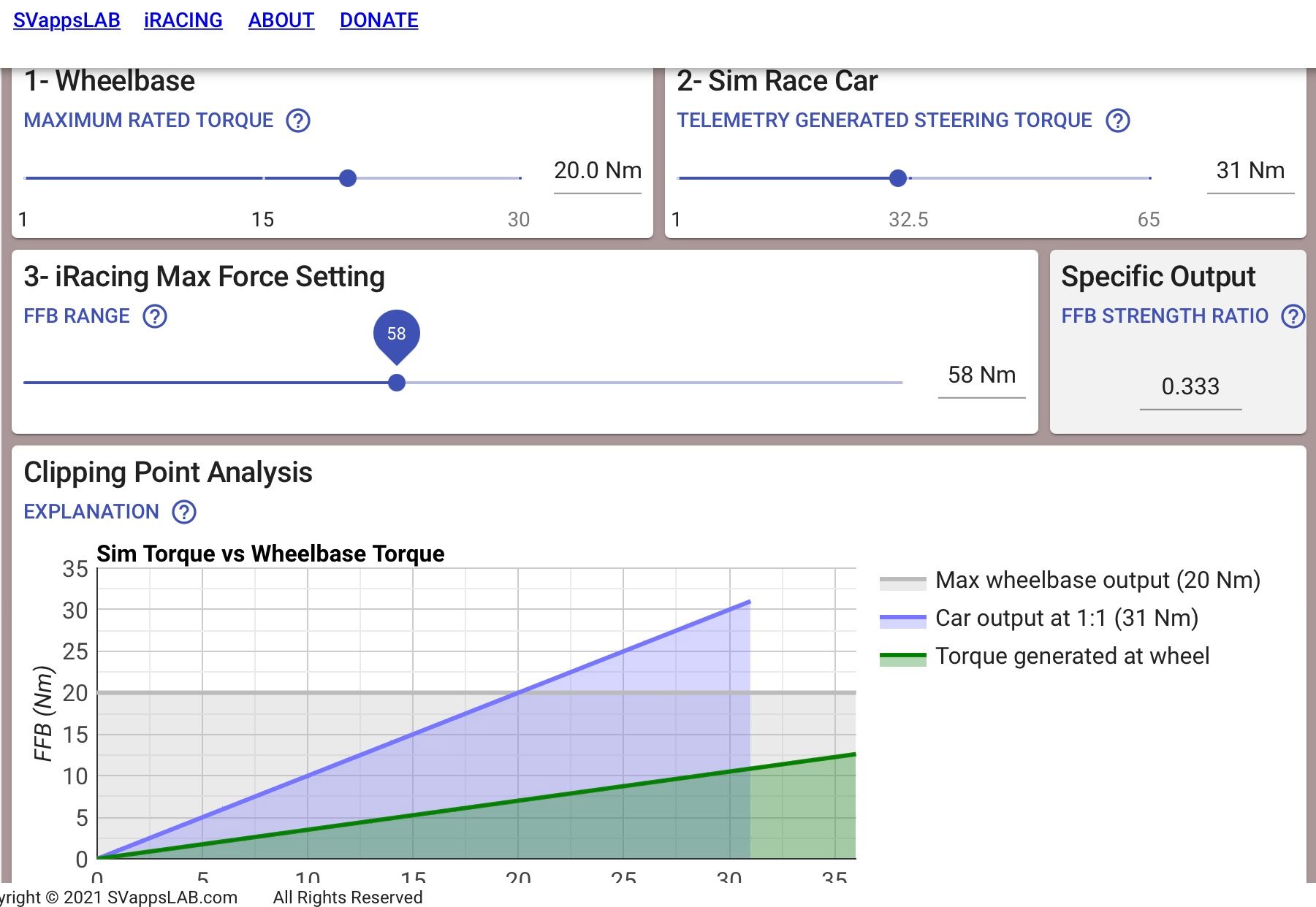 IRacing settings v firmware settings. Simplicity